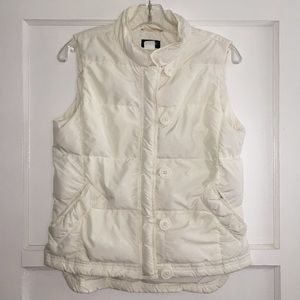 J.Crew White Quilt Puffer Vest Small